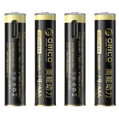 Akumulatorki AAA 500 mAh ORICO Ener-G EG7C (4 szt.) + Kabel