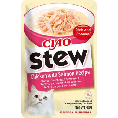 Przysmak dla kota INABA Ciao Stew Kurczak z łososiem 40 g