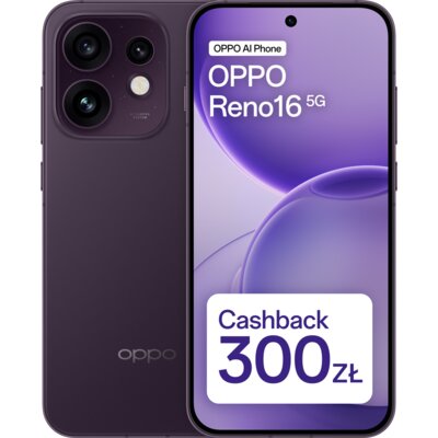 Smartfon OPPO Reno 16 5G 8/512GB 6.32" 120Hz Ciemnofioletowy