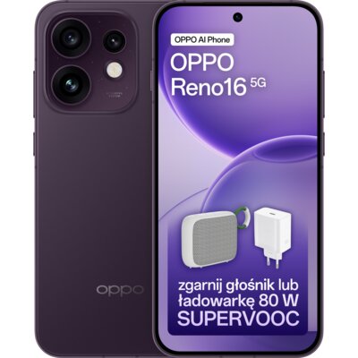Smartfon OPPO Reno 16 5G 8/512GB 6.32" 120Hz Ciemnofioletowy