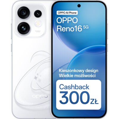Smartfon OPPO Reno 16 5G 8/256GB 6.32" 120Hz Biały