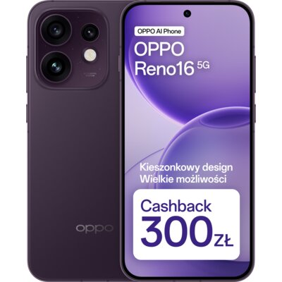 Smartfon OPPO Reno 16 5G 8/256GB 6.32" 120Hz Ciemnofioletowy