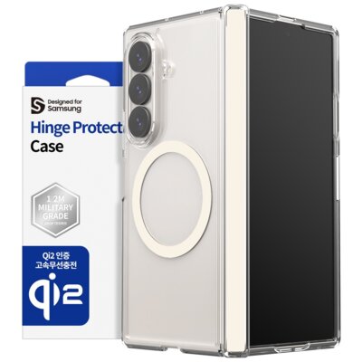 Etui ARAREE Duple 360 M MagSafe Qi2 do Samsung Galaxy Z Fold 8 Ultra Przezroczysto-kremowy