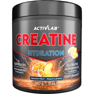 Monohydrat kreatyny ACTIVLAB Creatine Hydration Marakuja i brzoskwinia (300 g)