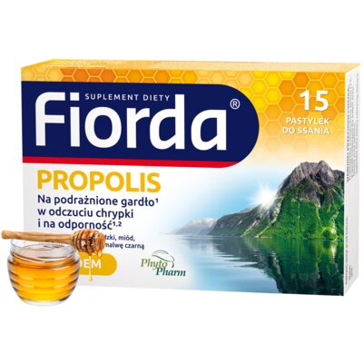 Suplement diety FIORDA Propolis Miód (15 pastylek)