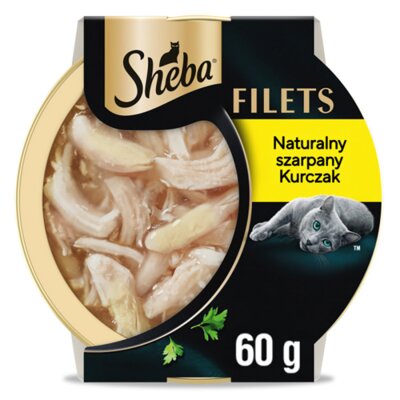 Sheba Filets Karma uzupełniająca dla dorosłych kotów naturalny szarpany kurczak 60 g