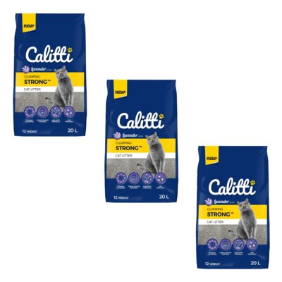 Żwirek dla kota CALITTI Strong Lavender 3 x 20 L