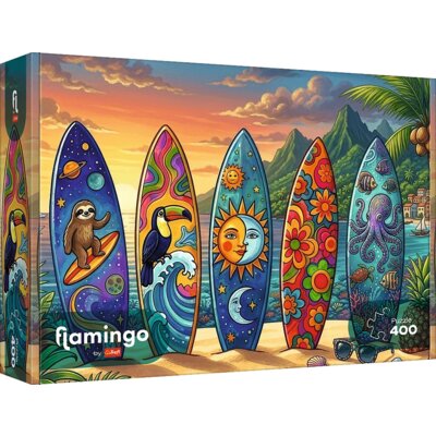 Puzzle TREFL Flamingo Letnia przygoda na fali 11214 (400 elementów)