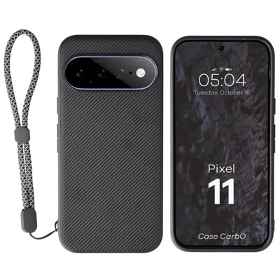 Etui BIZON Case CarbO MagSafe do Google Pixel 11 Czarny