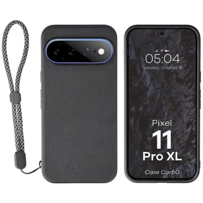 Etui BIZON Case CarbO MagSafe do Google Pixel 11 Pro XL Czarny