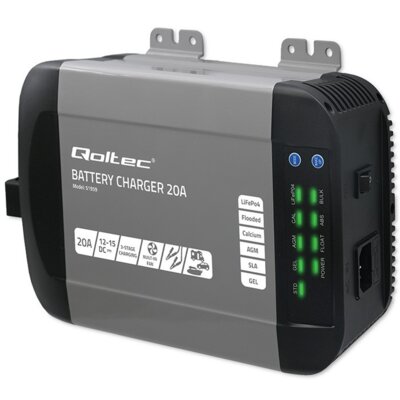 Inteligentna ładowarka QOLTEC Monolith 51959 do akumulatorów LIFEPO4 AGM GEL SLA 20A 12V
