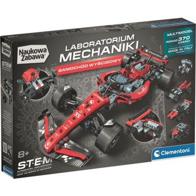 Klocki plastikowe CLEMENTONI Naukowa zabawa Laboratorium mechaniki Samochód wyścigowy 50472