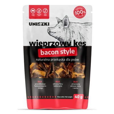 Przysmak dla psa UNISZKI Wieprzowy Kęs Bacon Style 40 g