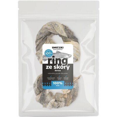 Gryzak dla psa UNISZKI Ring ze skóry dorsza (2 szt.)