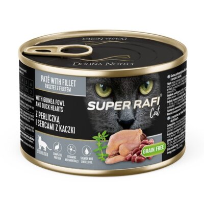 Karma dla kota RAFI Super Rafi Cat Perliczka i serca z kaczki 185 g