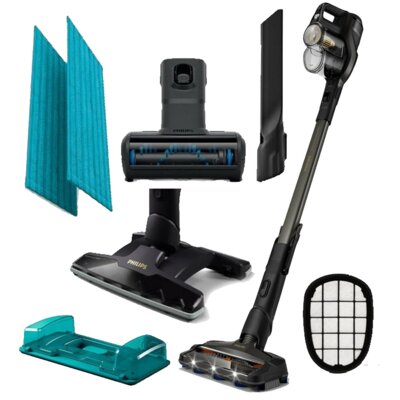 Odkurzacz pionowy PHILIPS Aqua Plus 8000 XC8347/01 Bezprzewodowy (Mopujący)