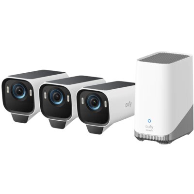 Zestaw kamer EUFY eufyCam S3 Pro Zewnętrzna, Wi-Fi (3 szt.) + Stacja bazowa