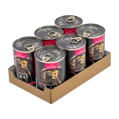 Karma dla kota MAU Pasztet i Filet Gęś z królikiem i malinami 6 x 400 g