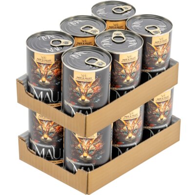Karma dla kota MAU Pasztet i Filet Kaczka z żurawiną i melisą 12 x 400 g