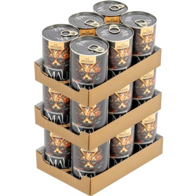 Karma dla kota MAU Pasztet i Filet Kaczka z żurawiną i melisą 18 x 400 g