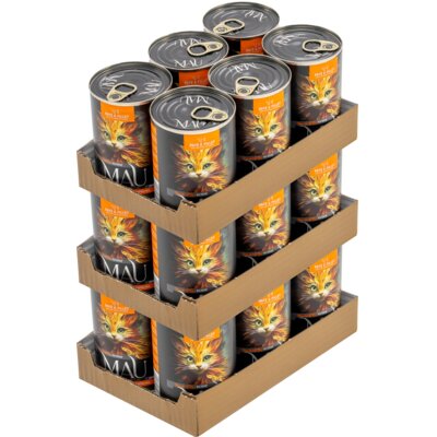 Karma dla kota MAU Pasztet i Filet Kaczka z mango i dziką różą 18 x 400 g