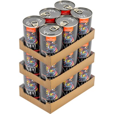 Karma dla kota MAU Pasztet i Filet Wołowina z batatami i rozmarynem 18 x 400 g