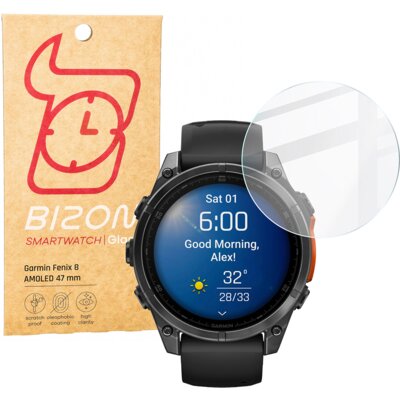 Szkło hartowane BIZON Glass Watch Clear do Garmin Fenix 8 Amoled (47mm)