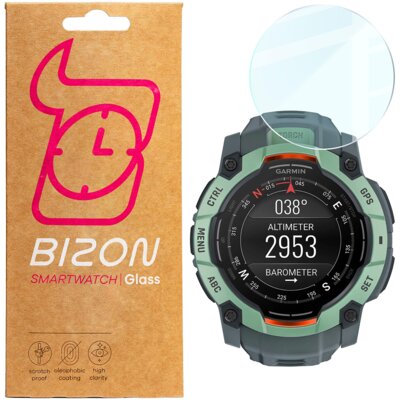 Szkło hartowane BIZON Glass Watch Clear do Garmin Instinct 3 (45mm)
