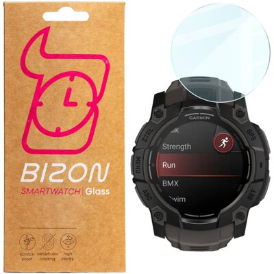 Szkło hartowane BIZON Glass Watch Clear do Garmin Instinct 3 (50mm)