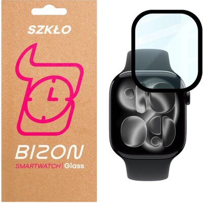 Szkło hybrydowe BIZON Glass Watch Edge Hybrid do Apple Watch 10/11 42mm Czarny