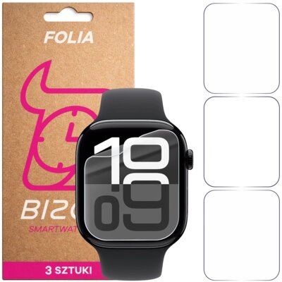 Folia hydrożelowa BIZON Watch Film Hydroflex do Apple Watch 10/11 42 mm (3 szt.)