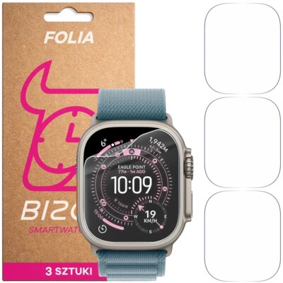 Folia ochronna BIZON Watch Film HydroFlex do Apple Watch Ultra 3/2/1 (49 mm) (3 szt.)