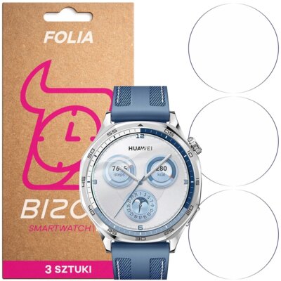 Folia ochronna BIZON Watch Film HydroFlex do Huawei Watch GT 5 46 mm (3 szt.)