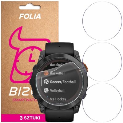 Folia hydrożelowa BIZON Watch Film Hydroflex do Garmin Fenix 7X Pro Solar 51 mm (3 szt.)