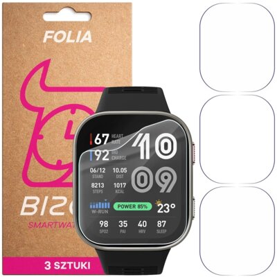 Folia ochronna BIZON Watch Film HydroFlex do Amazfit Bip Max (3 szt.)