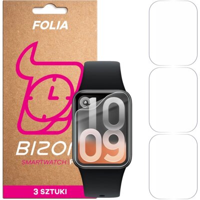 Folia ochronna BIZON Watch Film HydroFlex do Xiaomi Smart Band 10 Pro (3 szt.)