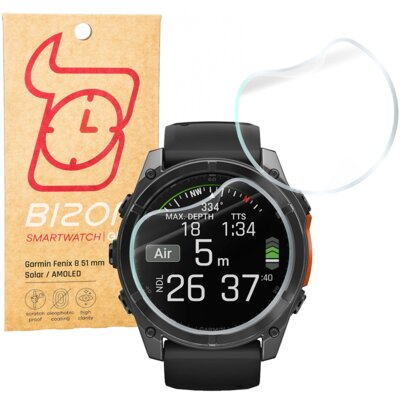 Folia hydrożelowa BIZON Watch Film Hydrogel Duo do Garmin Fenix 8 Solar 51mm/AMOLED 47mm/51mm (2 szt.)
