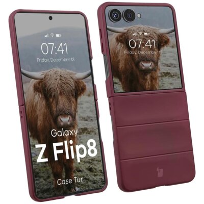 Etui BIZON Case Tur do Samsung Galaxy Z Flip 8 Burgundowy