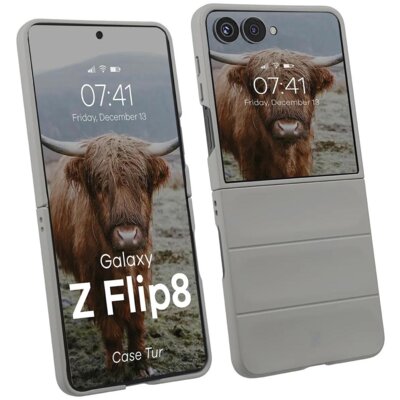 Etui BIZON Case Tur do Samsung Galaxy Z Flip 8 Jasnoszary