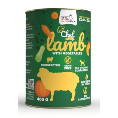 Karma dla psa SYTA MICHA Chef Jagnięcina z warzywami 400 g