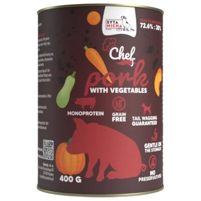 Karma dla psa SYTA MICHA Chef Wieprzowina z warzywami 400 g