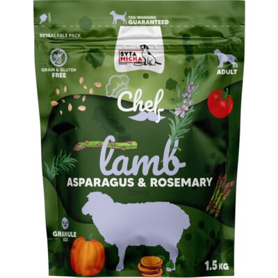 Karma dla psa SYTA MICHA Chef Jagnięcina, szparagi i rozmaryn 1.5 kg