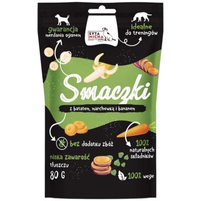 Przysmak dla psa SYTA MICHA Smaczki z batatem, marchewką i bananem Wege 80 g