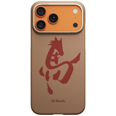 Etui PITAKA Ink Horse Painting do Apple iPhone 17 Pro Złoto Jadeitowy