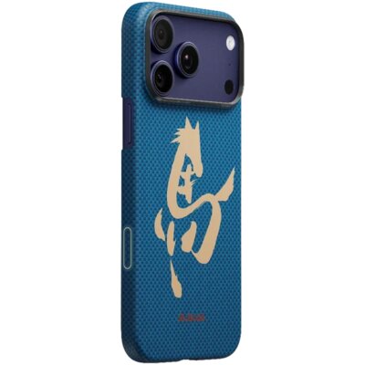 Etui PITAKA Ink Horse Painting do Apple iPhone 17 Pro Max Niebieski