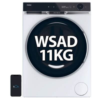 Pralka HAIER Seria X 11 HW110-BD14397U1S 11kg 62.9cm 1400obr AI DBS, Dynamic Balance, Smart Sterowanie smartfonem