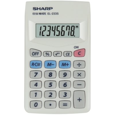 Kalkulator SHARP Handheld Box EL233S Zasilanie bateryjne, 3 pamięci Srebrny