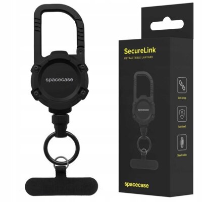Smycz antykradzieżowa SPACECASE SecureLink Retractable Lanyard do telefonu Czarny