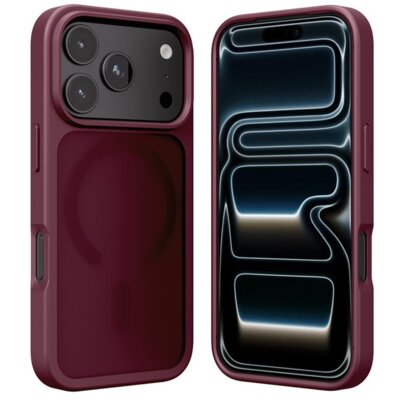 Etui CRONG Hybrid Matte Magnetic MagSafe do Apple iPhone 17 Pro Max Burgundowy