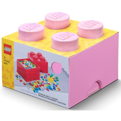 Pojemnik na LEGO klocek Brick 4 Jasnoróżowy 40031738